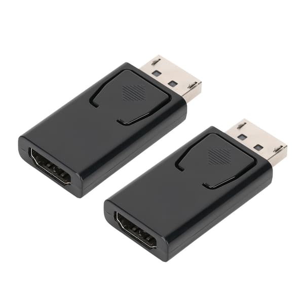 2 kpl musta ABS DP uros-HDMI naaras -sovitin PC-kannettaville