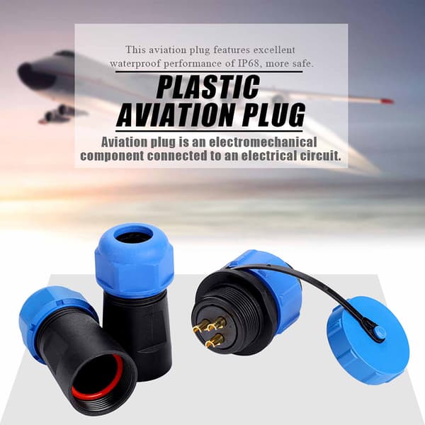 SP21 IP68 3-benet vandtæt plastik luftfartsstik kabelstik inline, 3 ben