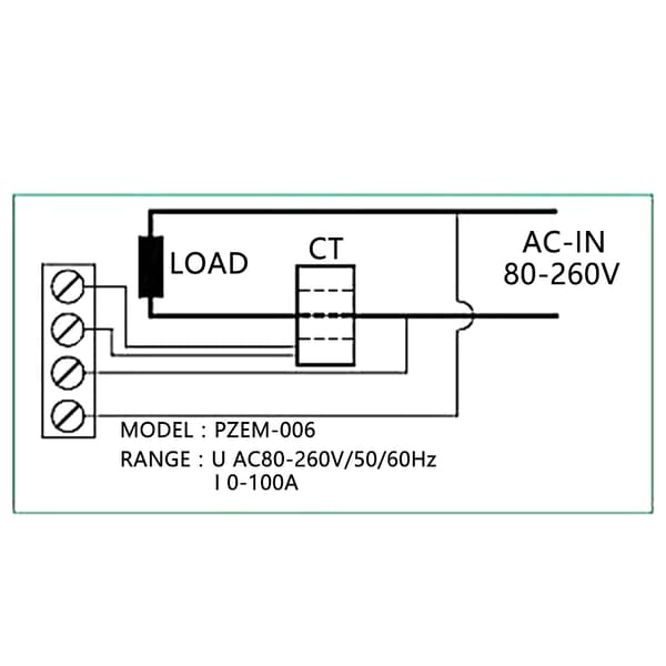 PEACEFAIR 100A AC 80-260V Digital Multimeter Panel, Volt Amp Watt KWh Timer med CT