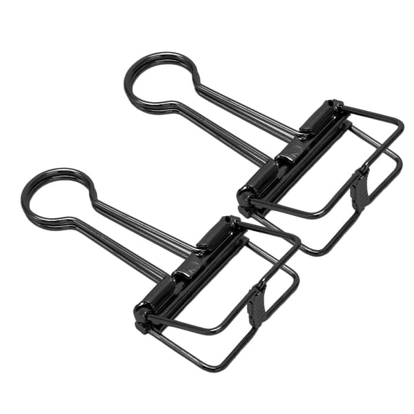 50 stk. hule bindeklemmer af metal til dokumenter, papirer, testrapporter, sort
