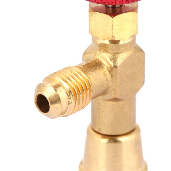 1/4''-5/16'' Messing Kølemiddelpåfyldningsventil til HVAC, R410A Slange Flowregulator