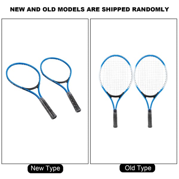 Ungdoms blå tennisracket i jernlegering til børn med træningsbold og mulepose