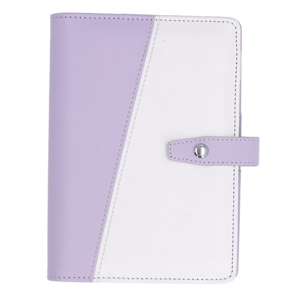 A6 Budget Binder Multifunktionelt Rumdesign Bærbar PU Læder Notesbog Binder til Kontor Skole Lilla