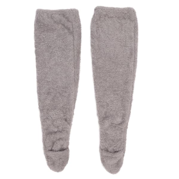 Over Knee Fuzzy Socks Vinter Hjem Sove Bløde Tykke Åndbare Plysstrømper Benvarmer Grå
