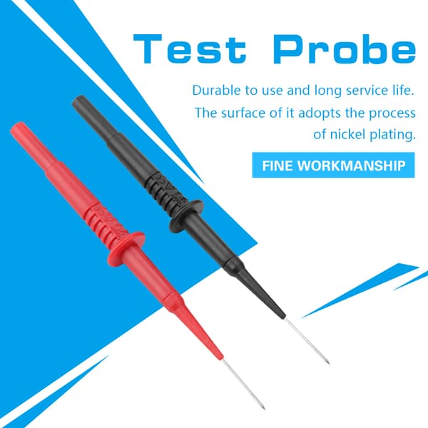 P5008 2-delt sort rød isoleret bananstik multimeter probe piercing testnåle