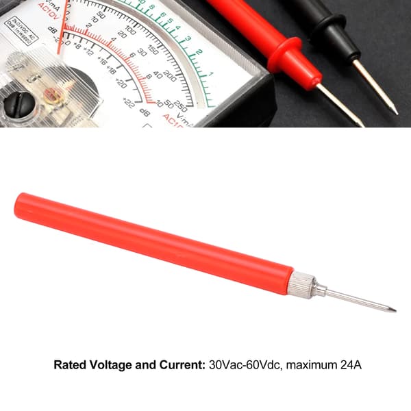 Multimeter testprob lödfri nål för kretskontroll 30Vac-60Vdc 24A röd
