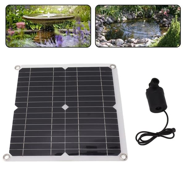 50W Solcellspumpsats 22W Fontänpump med Batterilåda Timer DC12V