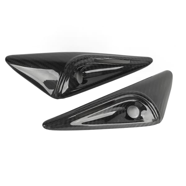 2 STK Side Mudguard Kamera Ventilationsdæksel Trim Kulfiber UV-resistent Erstatning til Tesla Model S 2023+ Blank