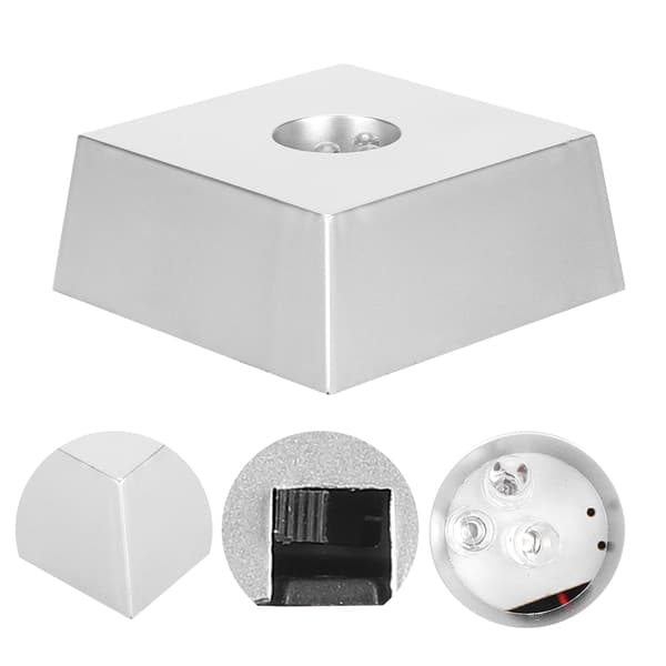 7 farverige LED-lysbase displaystander krystallampeholder lille trapezformet lysbase