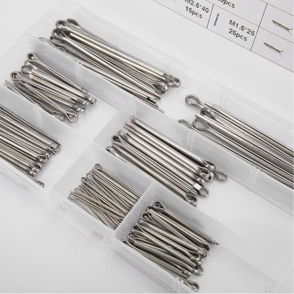 120 stk. splitstift-sortiment i rustfrit stål, 6 specifikationer, universel bilhardware