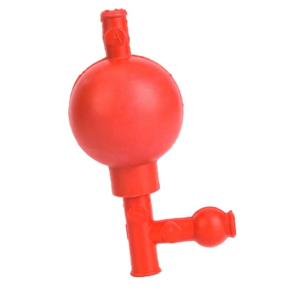 Röd gummipipettboll, 3-ventils sugpump för laboratoriemätning, 60 ml