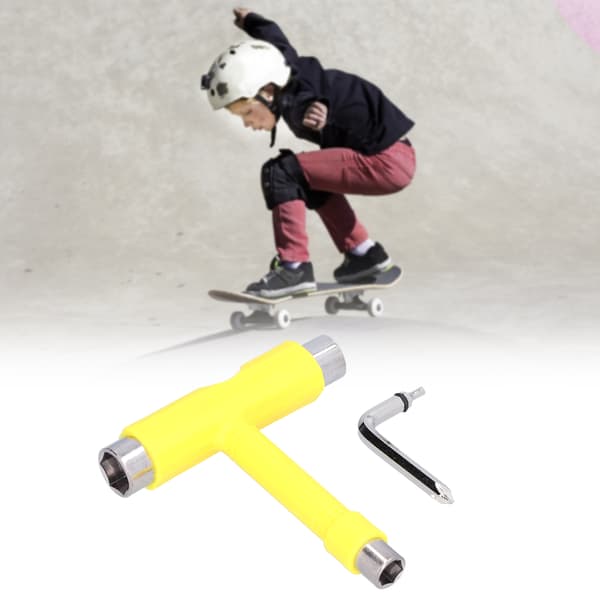 Skateboard Multi-Værktøj Bærbart Sæt Gul Unbrakonøgle Befæstelsesudstyr Sæt