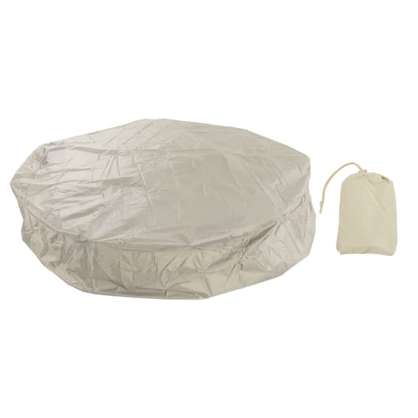 210x30cm Silver Polyester Taft Vattentätt Överdrag för Rund Utomhusbadkar Dammskydd
