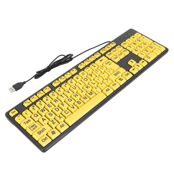 104-tasters stortryk USB-kablet computertastatur til studerende, seniorer, synshandicappede