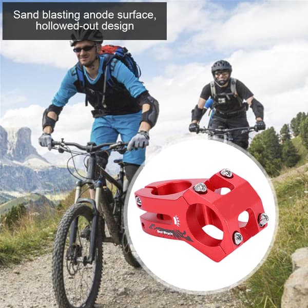 Röd aluminiumcykelstam 31.8mm | Robust mountain- och landsvägscykelstam för cykling