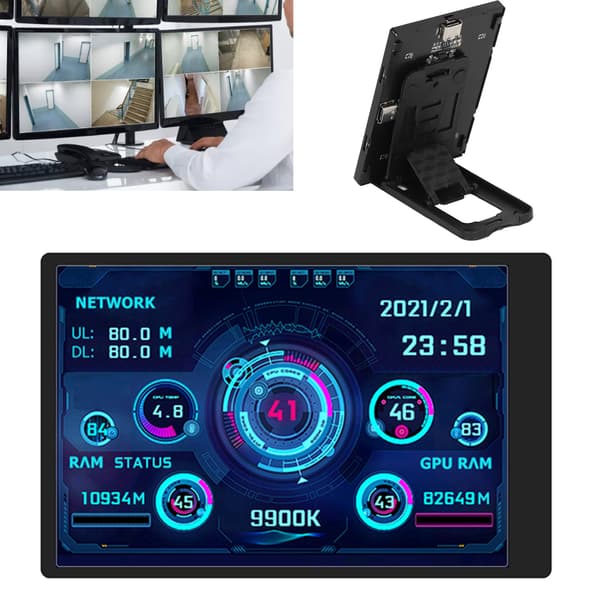 Mini USB IPS Full View Monitor, industriell dataskärm för PC