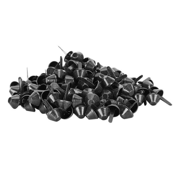 200 stk. flade nitter, Gun Black DIY læderbagage, tasker, håndtasker, håndværkstilbehør 12 mm