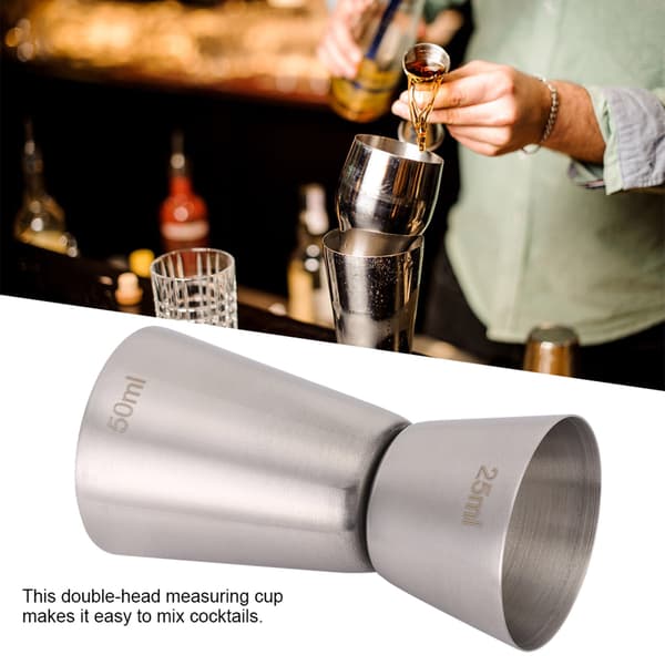 304 Rustfrit Stål Vinmål Dobbelt Cocktail Jigger til Bar 50/25cc