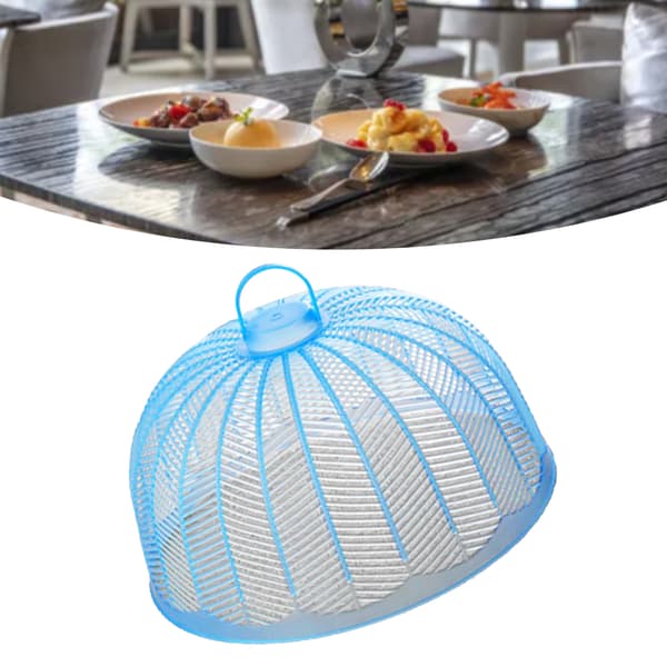 Blå PP Cirkulär Universell Nät Flugnät Matkåpa för Picknick Trädgårdsgrillfester 1 st