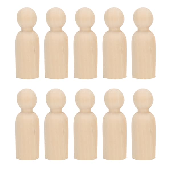 10 st 75 mm träpinnar, DIY målarleksaksfigurer för barnpyssel