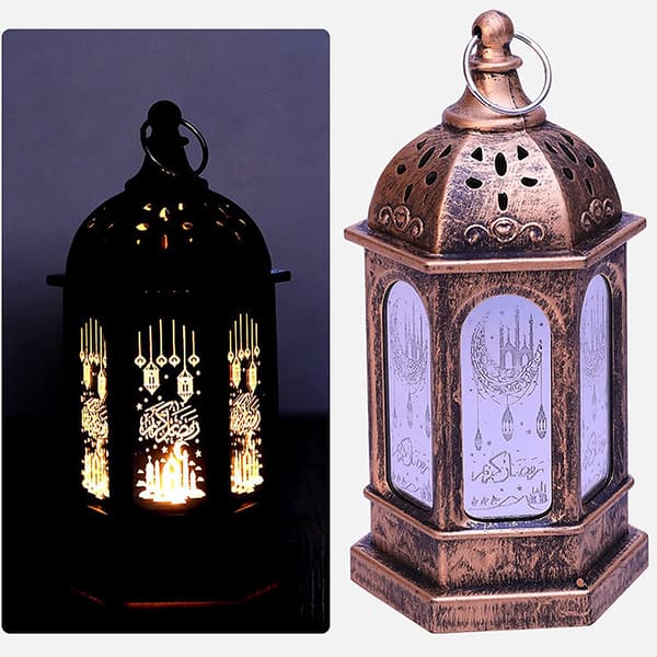 Ramadan LED Lanterne Natlys, Eid Mubarak Dekorativ Bordlampe til Hjemmet