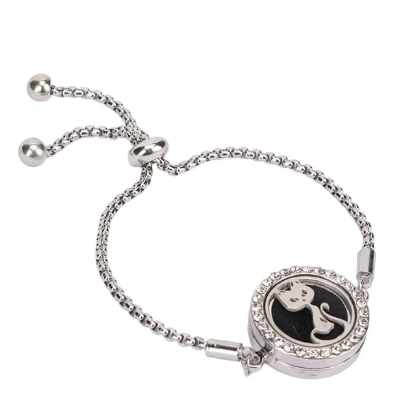 Armbånd til æteriske olier i rustfrit stål Aromaterapi Locket Justerbart armbånd til kvinder og piger