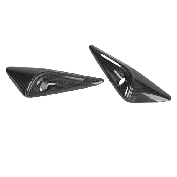 2 STK Side Mudguard Kamera Ventilationsdæksel Trim Kulfiber UV-resistent Erstatning til Tesla Model S 2023+ Blank