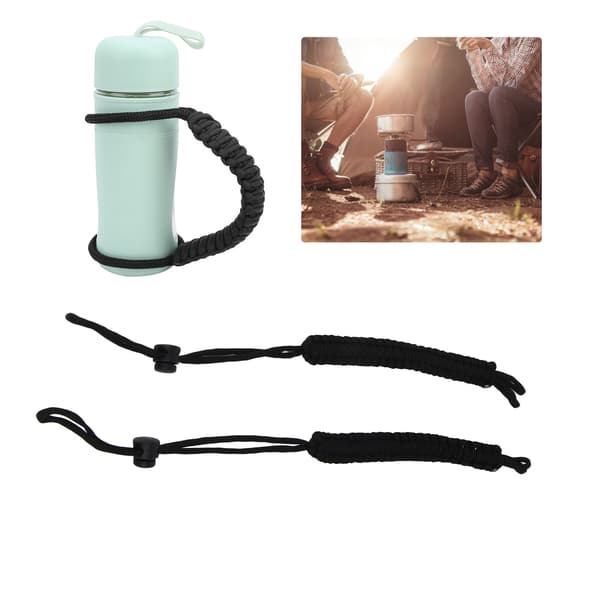 2-pack handstickad paracord-flasksele, robust utomhusmuggshållare med grepp, överlevnadskit för vandring och backpacking