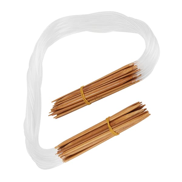 Dubbelspetsiga cirkulära bambustickor 0,2-1 cm storlekar med transparent rör