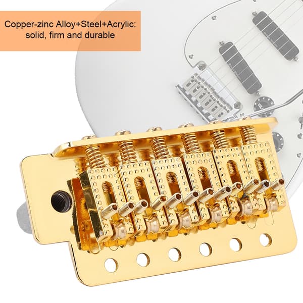 Guld Tremolo Stallsystem för ST Gitarr med Rullande Vibratoarm