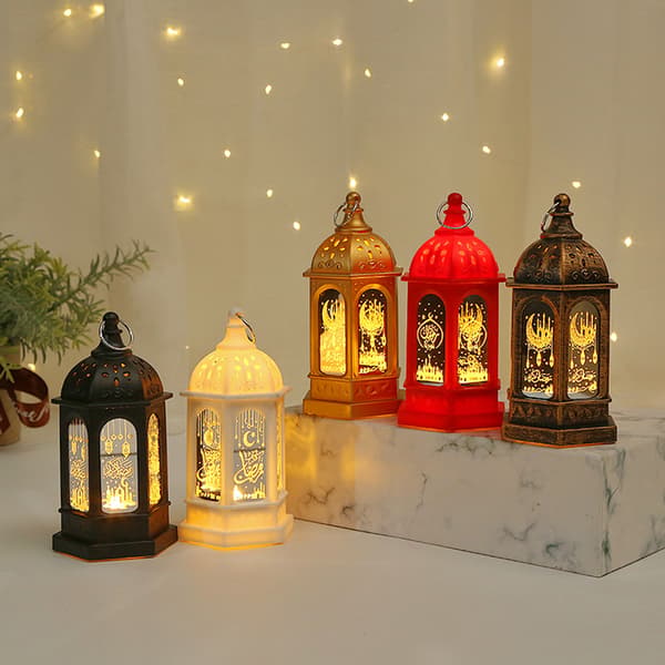 Ramadan LED Lanterne Natlys, Eid Mubarak Dekorativ Bordlampe til Hjemmet