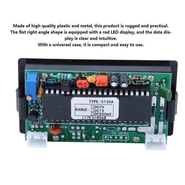DC5V 0.56\" Röd LED Digital Voltmeter Panelmätare, Hög Precision DC500mV/1V/2V Testare