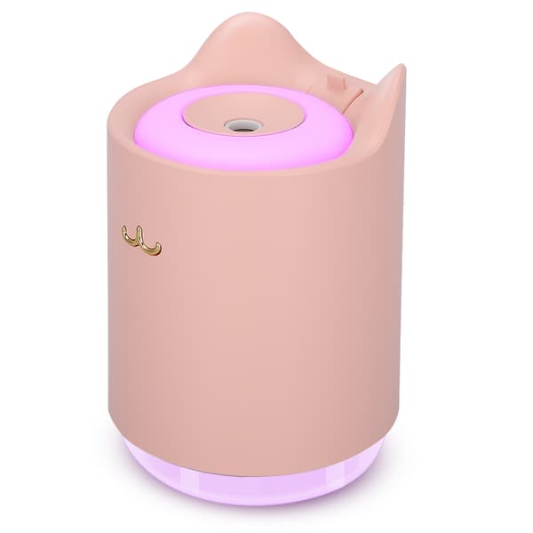 320ML USB-laddande skrivbordsluftfuktare för sovrum, hem och kontor, rosa