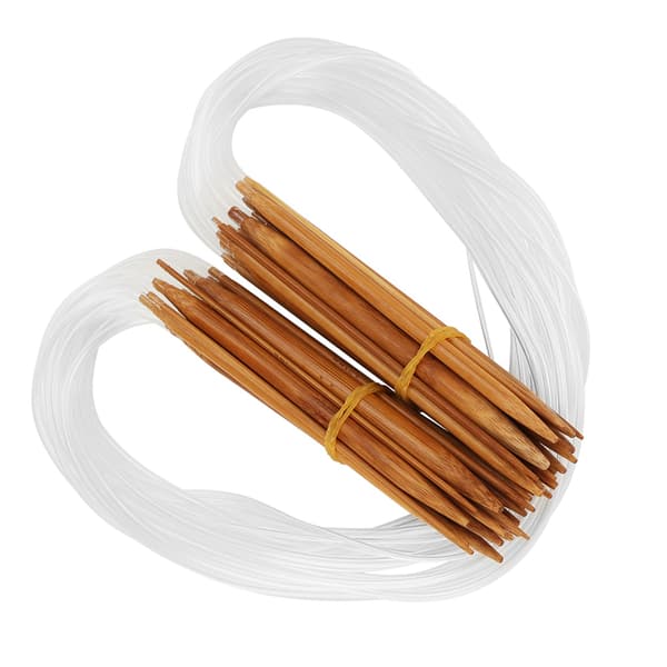 Dubbelspetsiga cirkulära bambustickor 0,2-1 cm storlekar med transparent rör