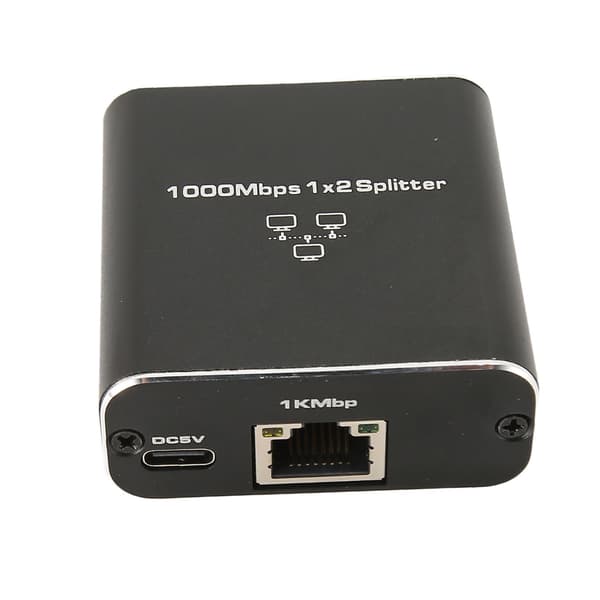 1 til 2 RJ45 Gigabit Netværkssplitter 1000Mbps Aluminiumlegering Ethernet-adapter til PC Bærbar Router