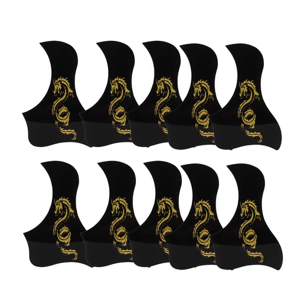 10 st PVC Plektrumskydd för Akustisk Gitarr, Drakmönster Repskydd Set, 40\" 41\", Guld