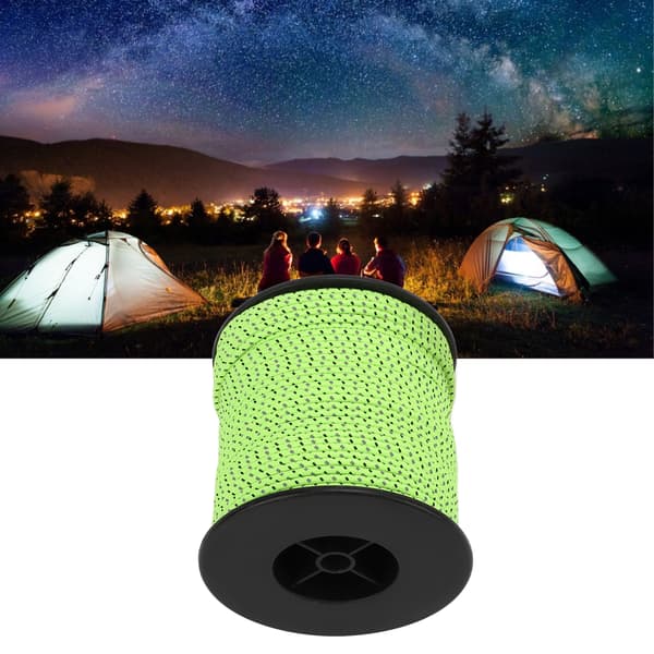 Lysende reflekterende reb til camping, vandreture og telte – 50m/164ft udendørs universalreb