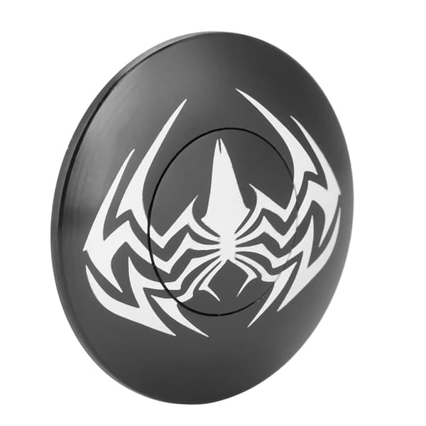 Sort edderkoppdesign cirkulær MTB-headsetkappe aluminiumslegering 31,8 mm til 28,6 mm gaffel 1 stk.