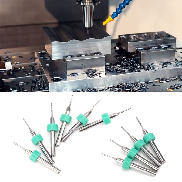 10st 2-skäriga hårdmetallfräsar Volframstål CNC-fräs 1,5 mm