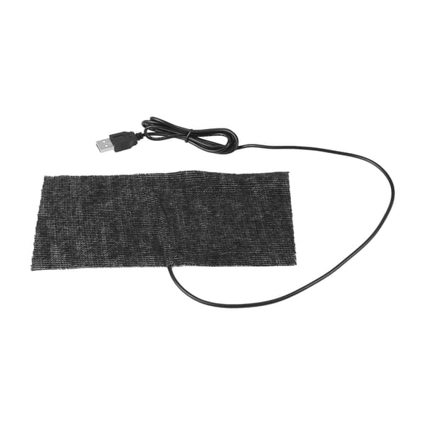 Sort 5V USB kulfiber varmemåtte 20x10cm musemåttevarmer til skrivebord