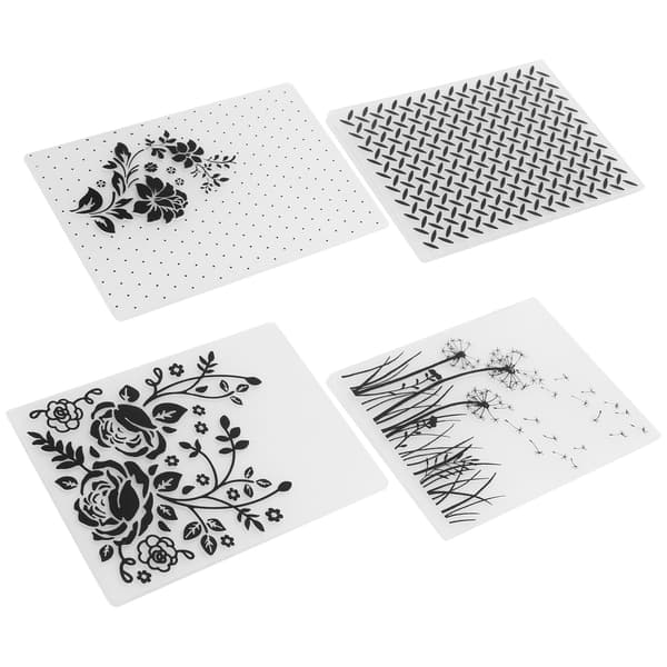 4 stk. prægefolder i plast DIY kortfremstilling scrapbooking præget skabelon papirhåndværk