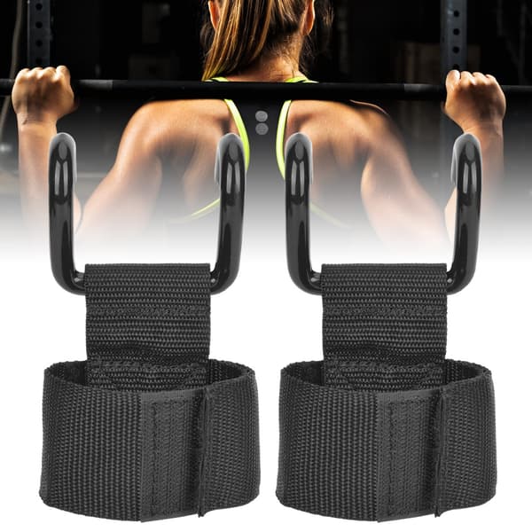 2-pack tyngdlyftningskrokar med greppremmar handledsstöd för gymträning och träningsutrustning