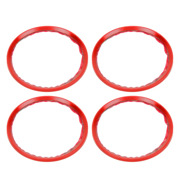 4PCS Hjulnavring Centrisk Dekorationsdistans Aluminiumlegering för Bilmodifiering Röd