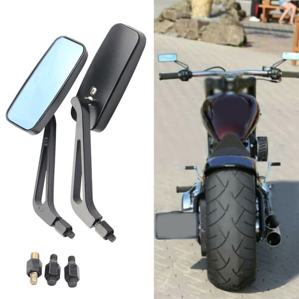 2st Motorcykel Backspegel Rektangulär Aluminiumlegering Universal Styrspegel för Motorcykel
