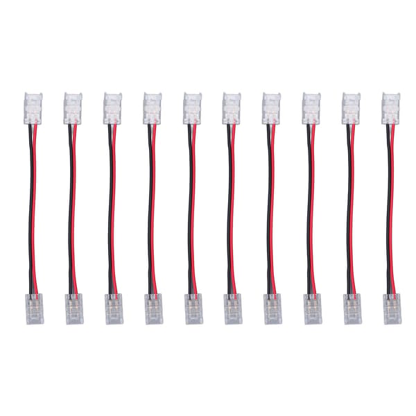 COB Strip Light Connector Dobbelt Hoved 8mm 2 Pin 10-pak