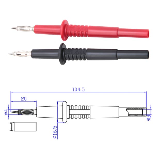 2 STK P5011 4mm Bananstik Testprobe Kabel til Multimeter