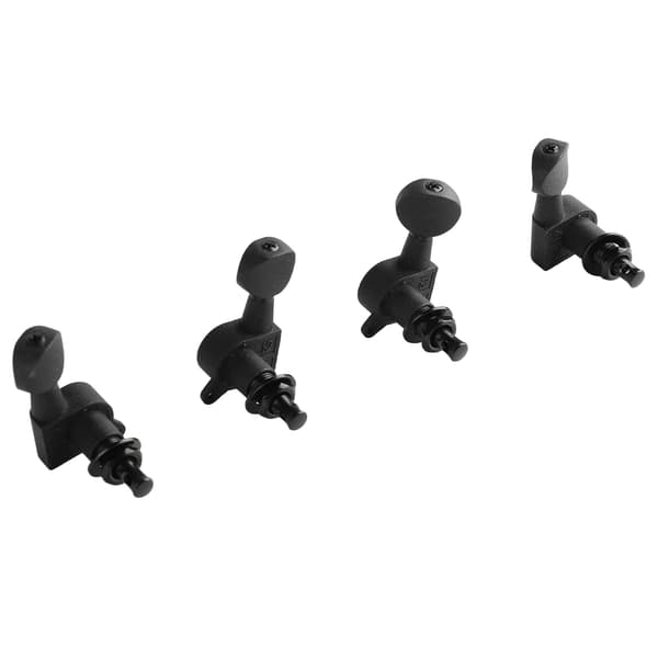 4 stk. metal ukulele stemmeskruer med skruer, forseglede stemmeknapper, mat sort til Uke
