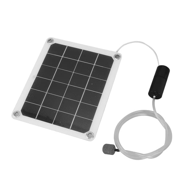 20W Tyst Solcellsdriven Dammluftare Vattentät Luftpump med Luftstenar för Akvarium