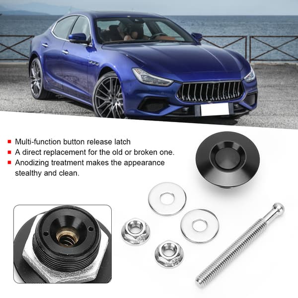 30 mm / 1,2 tommer Universal Bil Trykknap Quick Release Motorhjelm Låse Sort