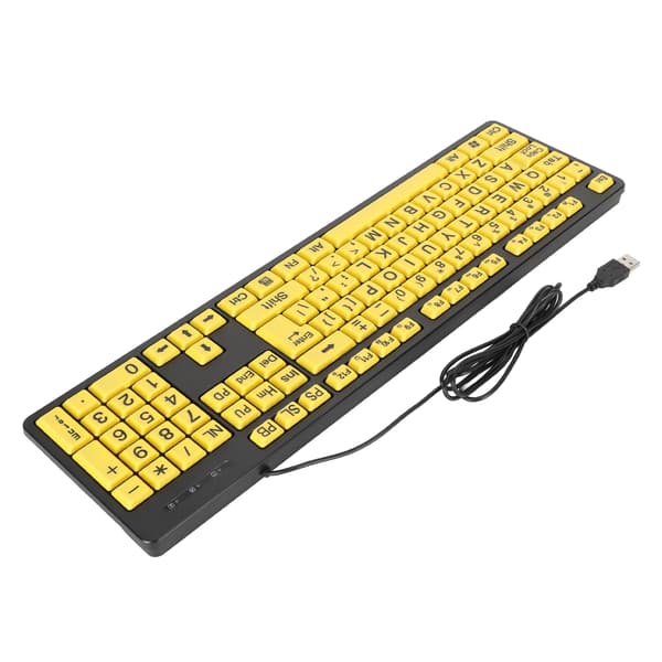 104-tasters stortryk USB-kablet computertastatur til studerende, seniorer, synshandicappede